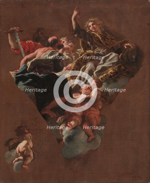 Sketch for "The Four Prophets of Israel" (for Il Gesù, Rome), c. 1675-1677. Creator: Giovanni Battista Gaulli (Italian, 1639-1709).