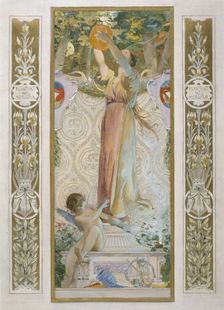 Sketch for the festival staircase at the Hotel de Ville in Paris: Festival lighting, c1888-1898. Creator: Luc Olivier Merson
