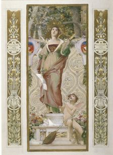 Sketch for the Festival Staircase at the Hotel de Ville in Paris: Singing, c1888-1898. Creator: Luc Olivier Merson