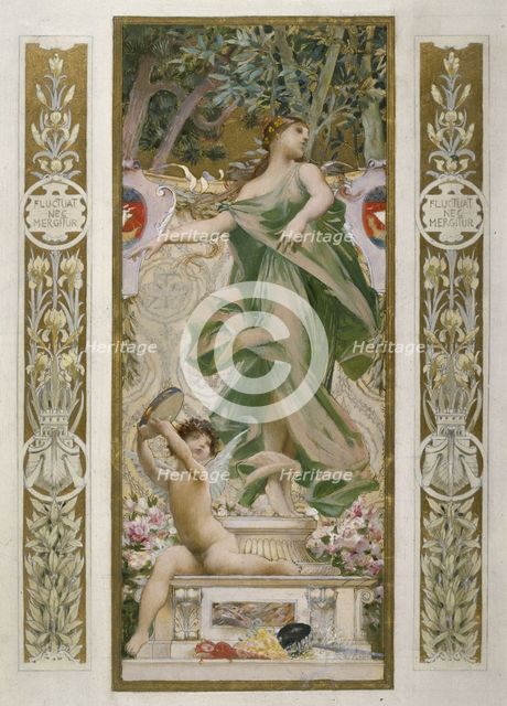 Sketch for the 'festival staircase' at the Hotel de Ville in Paris: Dancing, c1888-1898. Creator: Luc Olivier Merson.
