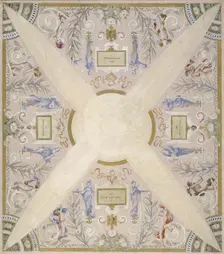 Sketch for the festival staircase at the Hotel de Ville in Paris: January, between 1888 and 1898. Creator: Luc Olivier Merson