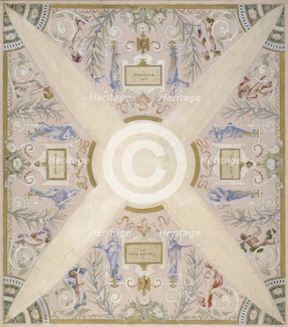 Sketch for the 'festival staircase' at the Hotel de Ville in Paris: January, between 1888 and 1898. Creator: Luc Olivier Merson.