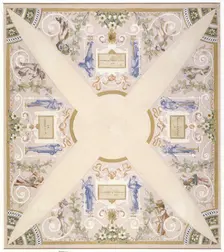 Sketch for the festival staircase at the Hotel de Ville in Paris: September, between 1888 -1898. Creator: Luc Olivier Merson