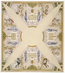 Sketch for the festival staircase at the Hotel de Ville in Paris: October, between 1888 and 1898. Creator: Luc Olivier Merson
