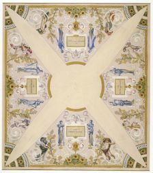 Sketch for the festival staircase at the Hotel de Ville in Paris: October, between 1888 and 1898. Creator: Luc Olivier Merson