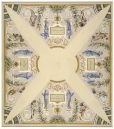 Sketch for the festival staircase at the Hotel de Ville in Paris: November, between 1888 and 1889. Creator: Luc Olivier Merson