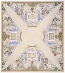 Sketch for the festival staircase at the Hotel de Ville in Paris: April, between 1888 and 1898. Creator: Luc Olivier Merson
