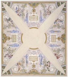 Sketch for the festival staircase at the Hotel de Ville in Paris: April, between 1888 and 1898. Creator: Luc Olivier Merson