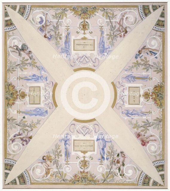 Sketch for the 'festival staircase' at the Hotel de Ville in Paris: April, between 1888 and 1898. Creator: Luc Olivier Merson.