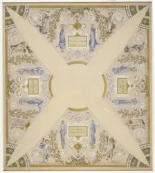 Sketch for the festival staircase at the Hotel de Ville in Paris: August, between 1888 and 1898. Creator: Luc Olivier Merson