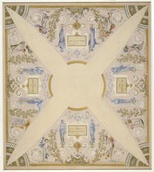 Sketch for the festival staircase at the Hotel de Ville in Paris: August, between 1888 and 1898. Creator: Luc Olivier Merson
