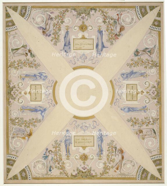 Sketch for the 'festival staircase' at the Hotel de Ville in Paris: August, between 1888 and 1898. Creator: Luc Olivier Merson.