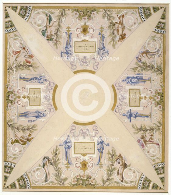 Sketch for the 'festival staircase' at the Hotel de Ville in Paris: December, between 1888 and 1898. Creator: Luc Olivier Merson.