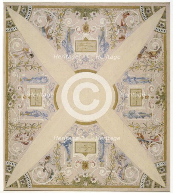 Sketch for the 'festival staircase' at the Hotel de Ville in Paris: February, between 1888 and 1898. Creator: Luc Olivier Merson.