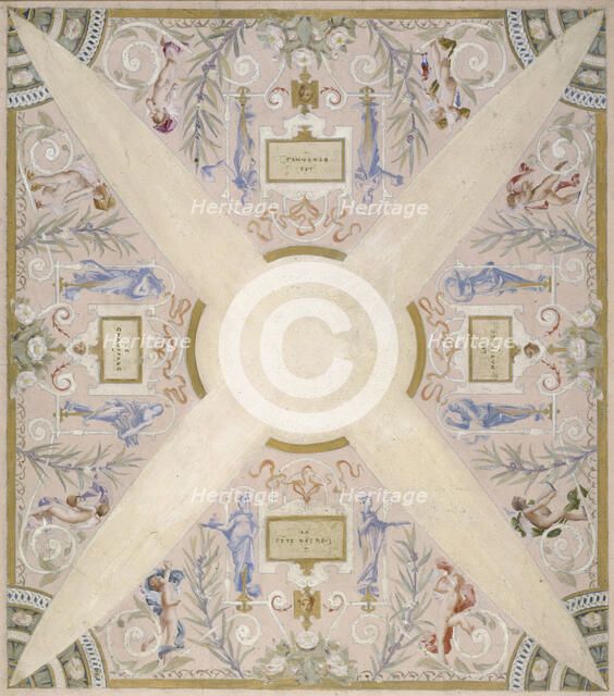 Sketch for the 'festival staircase' at the Hotel de Ville in Paris: January, between 1888 and 1898. Creator: Luc Olivier Merson.