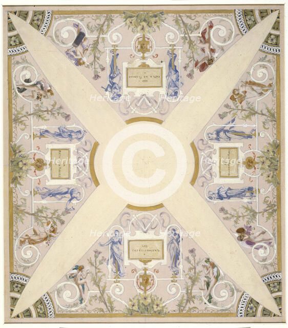 Sketch for the 'festival staircase' at the Hotel de Ville in Paris: June, between 1888 and 1898. Creator: Luc Olivier Merson.