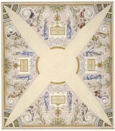 Sketch for the festival staircase at the Hotel de Ville in Paris: June, between 1888 and 1898. Creator: Luc Olivier Merson
