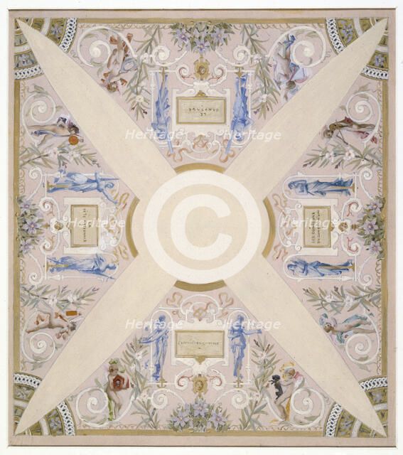 Sketch for the 'festival staircase' at the Hotel de Ville in Paris: July, between 1888 and 1898. Creator: Luc Olivier Merson.