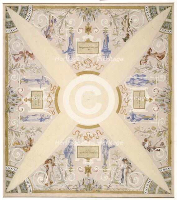 Sketch for the 'festival staircase' at the Hotel de Ville in Paris: March, between 1888 and 1898. Creator: Luc Olivier Merson.