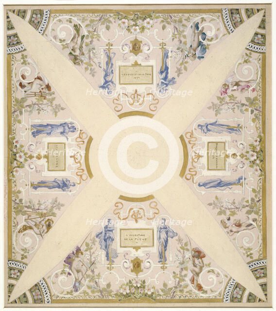 Sketch for the 'festival staircase' at the Hotel de Ville in Paris: May, between 1888 and 1898. Creator: Luc Olivier Merson.