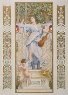 Sketch for the Festival Staircase at the Hotel de Ville in Paris: Music, c1888-1898. Creator: Luc Olivier Merson