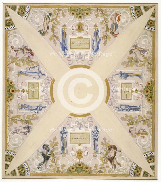 Sketch for the 'festival staircase' at the Hotel de Ville in Paris: October, between 1888 and 1898. Creator: Luc Olivier Merson.