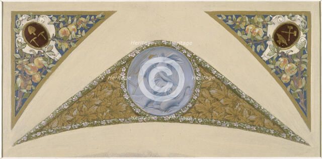 Sketch for the 'festival staircase' at the Hotel de Ville in Paris: Pisces, between 1888 and 1898. Creator: Luc Olivier Merson.