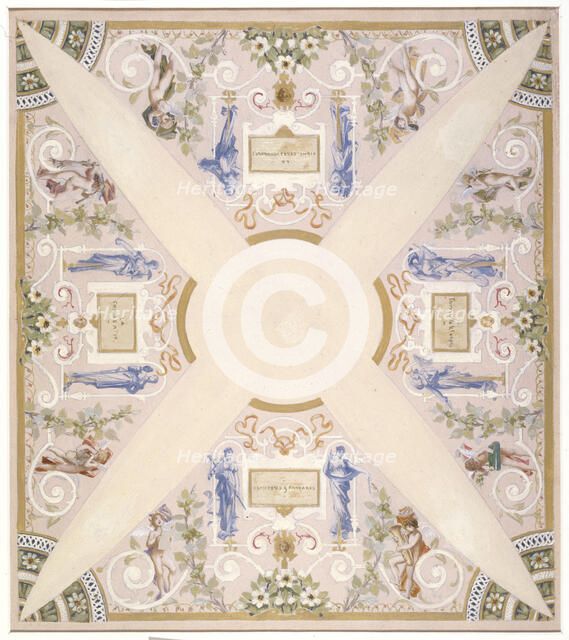 Sketch for the 'festival staircase' at the Hotel de Ville in Paris: September, between 1888 -1898. Creator: Luc Olivier Merson.