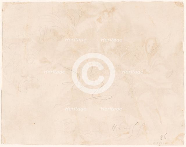 Sketch for the Flight into Egypt [verso], 1750/1755. Creator: Giovanni Battista Tiepolo.