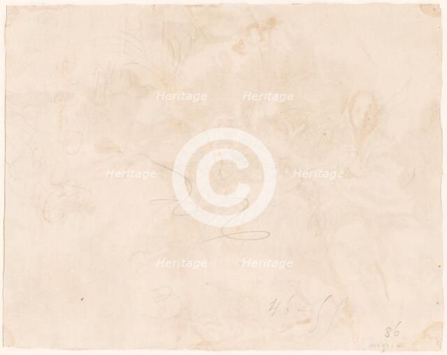 Sketch for the Flight into Egypt [verso], 1750/1755. Creator: Giovanni Battista Tiepolo.