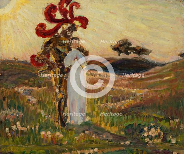 Sketch for The Knight and the Maid, 1894. Creator: Sven Richard Bergh.