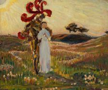 Sketch for The Knight and the Maid, 1894. Creator: Sven Richard Bergh