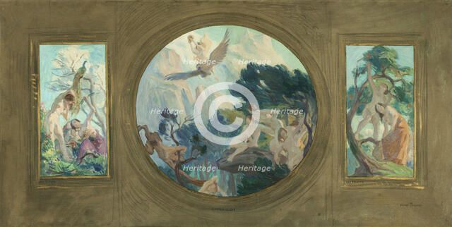 Sketch for the Hôtel de Ville in Paris : Flowers. Ambrosia. Fruit, between 1892 and 1893.  Creator: Victor Emile Prouve.