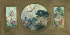 Sketch for the Hôtel de Ville in Paris : Flowers. Ambrosia. Fruit, between 1892 and 1893. Creator: Victor Emile Prouve