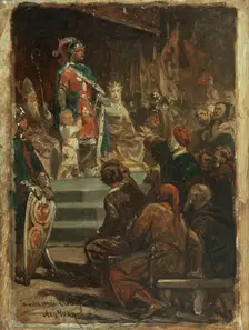 Sketch for the Hôtel de Ville, Paris : Philip II of France leaving for the Holy Land, c.1862. Creator: Adolphe Yvon