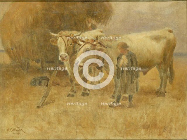 Sketch for The Harvesters, 1907. Creator: Herman Hartwich.