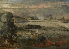 Sketch For "The Opening Of Waterloo Bridge Seen From Whitehall Stairs, June 18th 1817", c1819. Creator: John Constable