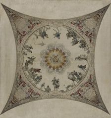 Sketch for the Lobau gallery at the Hotel de Ville in Paris: Medieval scene: acrobats and..., 1890. Creator: Hector d Espouy