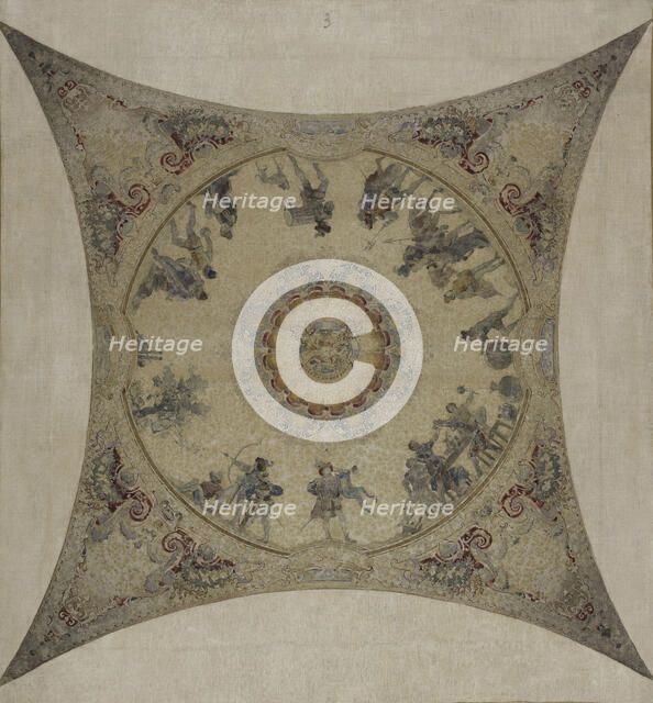 Sketch for the Lobau gallery of the Hotel de Ville in Paris: Medieval scene: games and sports, 1890. Creator: Hector d' Espouy.