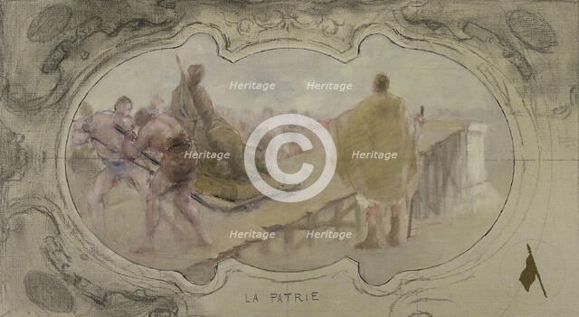 Sketch for the Lobau gallery of the Hotel de Ville in Paris: The homeland, 1890. Creator: Jean Pierre Victor Mazies.