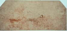 Sketch for the Last Judgment (recto); Head Study (verso), n.d. Creator: Unknown