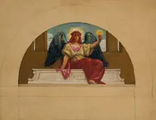 Sketch for the Mural at Oberlin College, "The Spirit of Self-Sacrificing Love", ca. 1914. Creator: Kenyon Cox