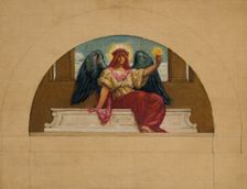 Sketch for the Mural at Oberlin College, "The Spirit of Self-Sacrificing Love", ca. 1914. Creator: Kenyon Cox
