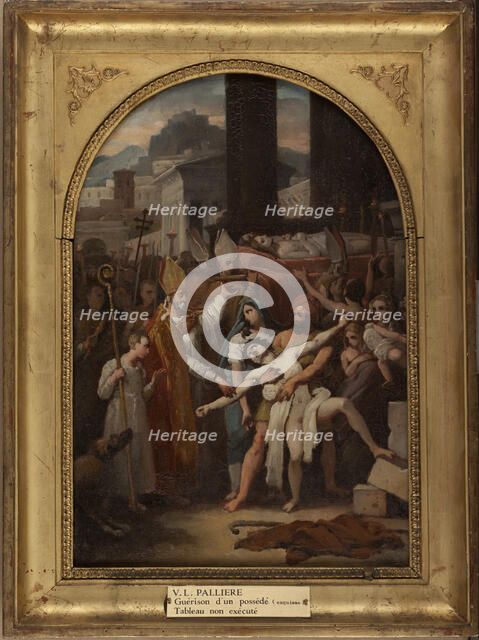 Sketch for the Saint-Gervais church: Healing of a man who was possessed..., c.1819. Creator: Louis Vincent Léon Pallière.