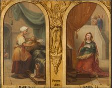 Sketch for the Saint-Elisabeth church (3rd arrondissement of Paris): Martha and Mary, 1842. Creator: Henri Auguste Calixte César Serrur