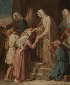 Sketch for the Saint-Eustache church (1st arrondissement of Paris): Saint Genevieve...1851. Creator: Pierre-Auguste Pichon