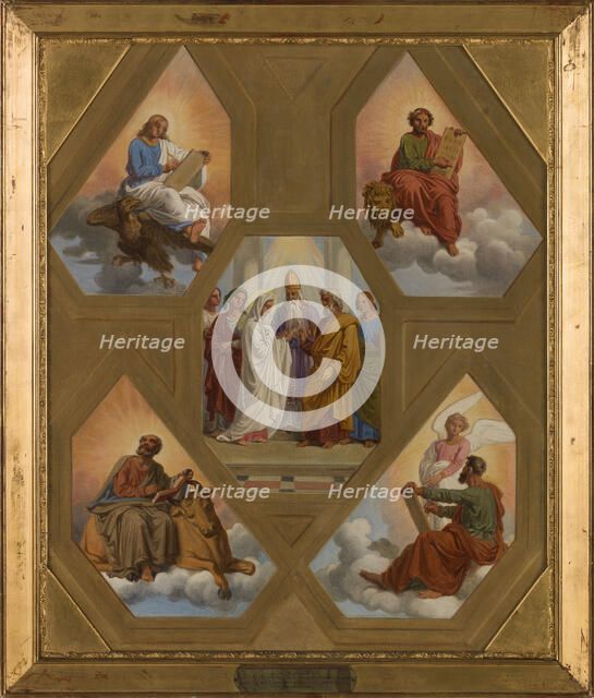 Sketch for the Saint-Jacques-du-Haut-Pas church: Marriage of the Virgin, 1851. Creator: Sébastien Louis Guillaume Norblin de la Gourdaine.