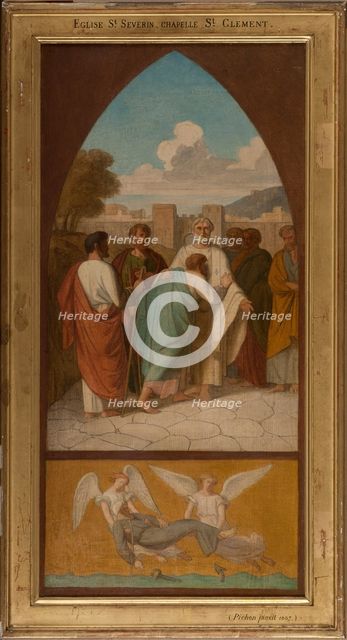 Sketch for the Saint-Séverin church, St Clement, 1857. Creator: Pierre-Auguste Pichon.