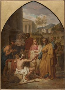 Sketch for the Saint-Séverin church: St Peter healing a cripple..., 1819. Creator: Louis Vincent Léon Pallière