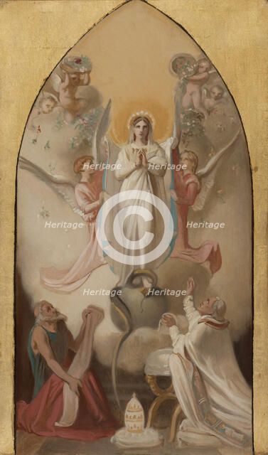 Sketch for the Saint-Séverin church: the Immaculate Conception predicted by...Isaiah, 1865.  Creator: Victor-Louis Mottez.